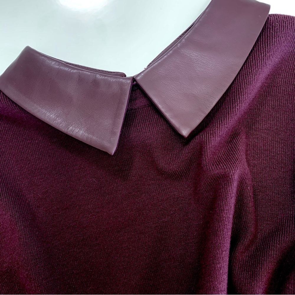 Milano Black Rose Leather Combo Holiday Sweater - Picture 4 of 7